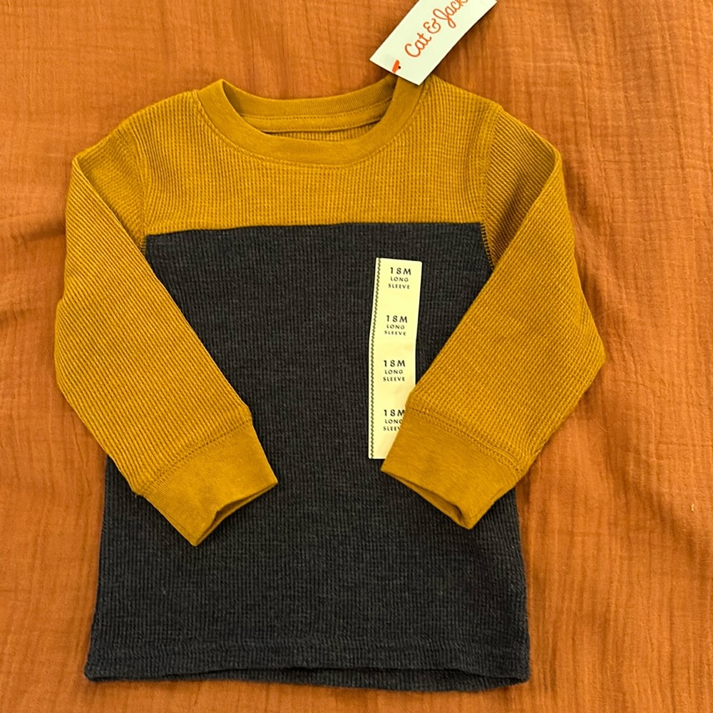 Toddler Long Sleeve Waffle knit shirt
